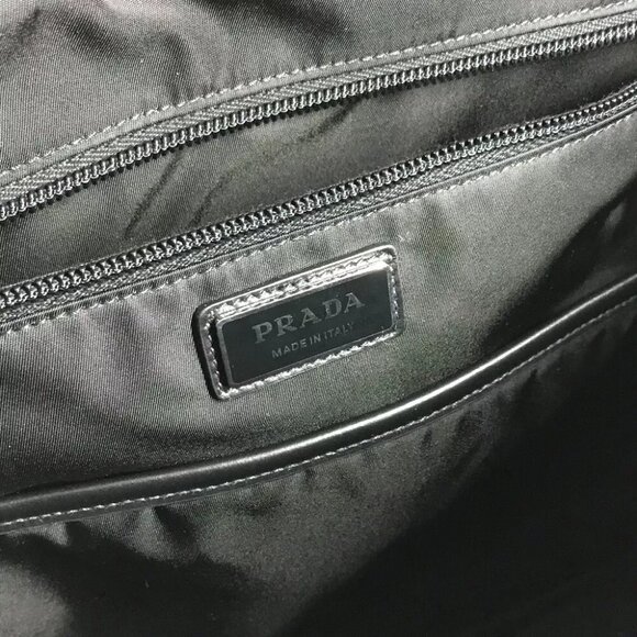 PRADA triangle logo plate Signeau print bag Backpack Nylon Red/White x Black - Picture 11 of 16